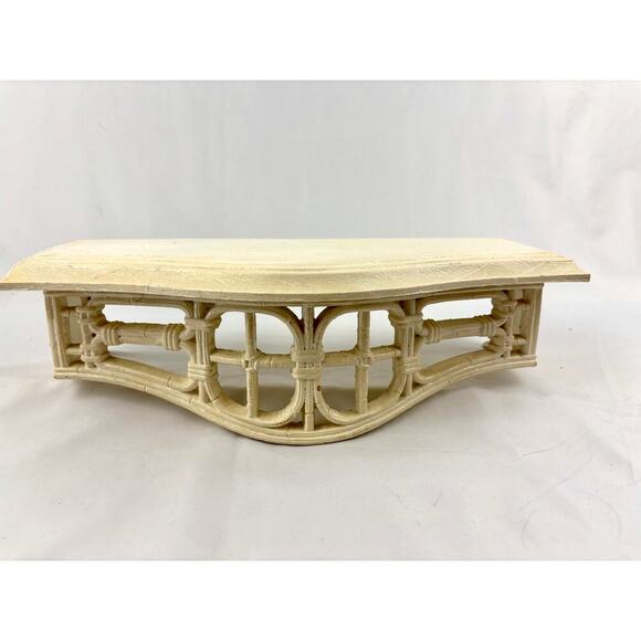Vintage 15" Homco Wall Shelf - Off-White Bamboo Style Plastic 1986 #3067 - Picture 10 of 11